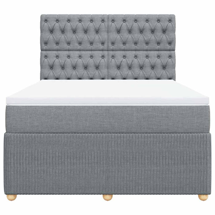 Pat continental cu saltea, gri deschis, 160x200 cm, textil - WALTI WALTI