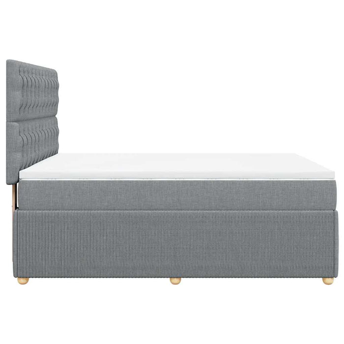 Pat continental cu saltea, gri deschis, 160x200 cm, textil - WALTI WALTI