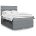 Pat continental cu saltea, gri deschis, 160x200 cm, textil - WALTI WALTI