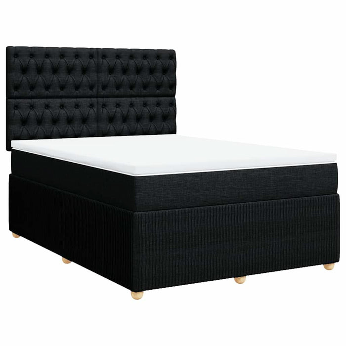 Pat box spring cu saltea, negru, 160x200 cm, textil - WALTI WALTI