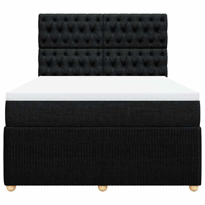 Pat box spring cu saltea, negru, 160x200 cm, textil - WALTI WALTI