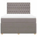 Pat box spring cu saltea, gri taupe, 160x200 cm material textil - WALTI WALTI