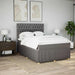 Pat box spring cu saltea, gri taupe, 160x200 cm material textil - WALTI WALTI