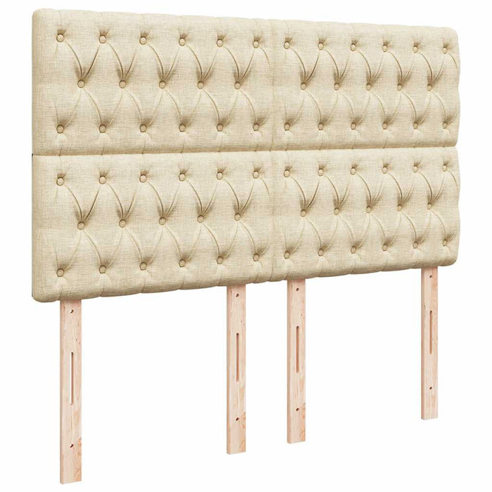 Pat box spring cu saltea, crem, 160x200 cm, material textil - WALTI WALTI