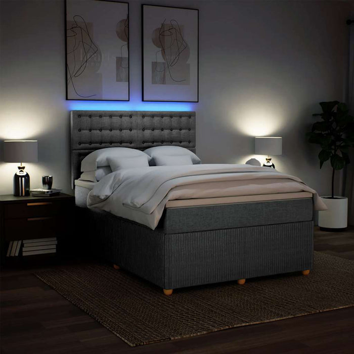 Pat continental cu saltea, gri deschis, 160x200 cm, textil - WALTI WALTI