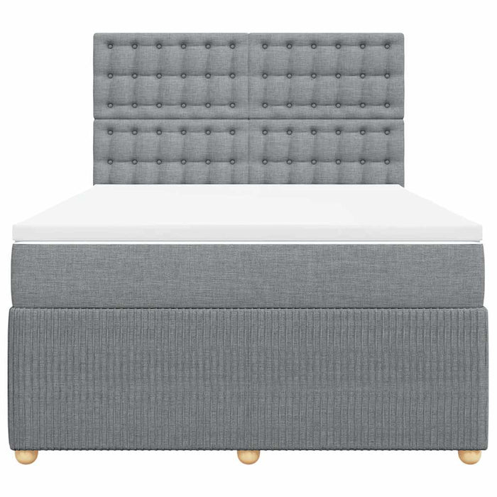 Pat continental cu saltea, gri deschis, 160x200 cm, textil - WALTI WALTI
