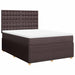 Pat box spring cu saltea, maro închis, 160x200 cm, textil - WALTI WALTI