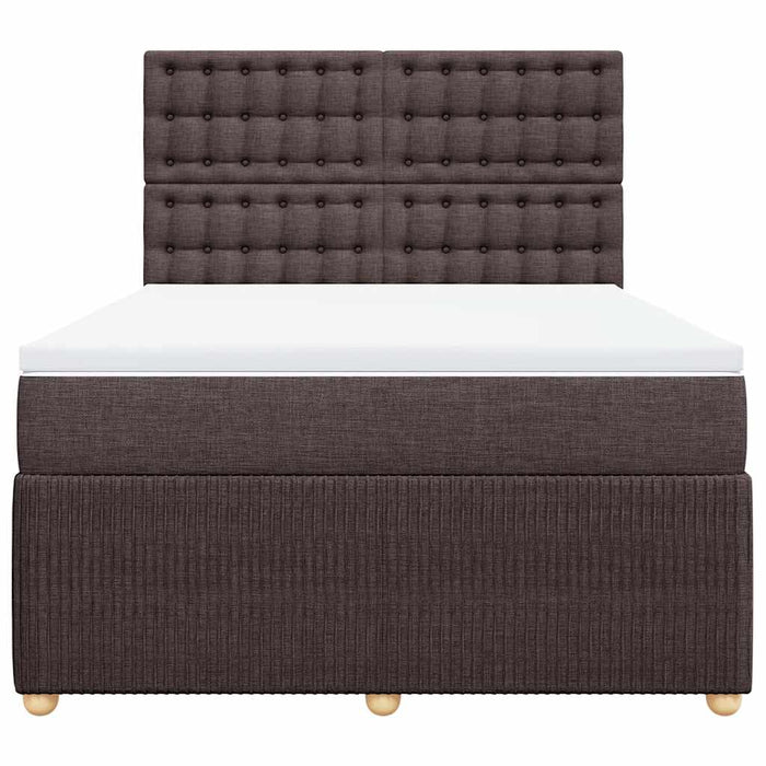 Pat box spring cu saltea, maro închis, 160x200 cm, textil - WALTI WALTI