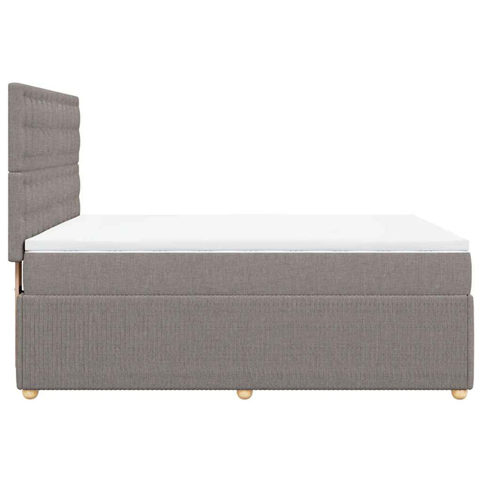 Pat box spring cu saltea, gri taupe, 160x200 cm material textil - WALTI WALTI