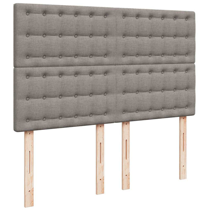 Pat box spring cu saltea, gri taupe, 160x200 cm material textil - WALTI WALTI