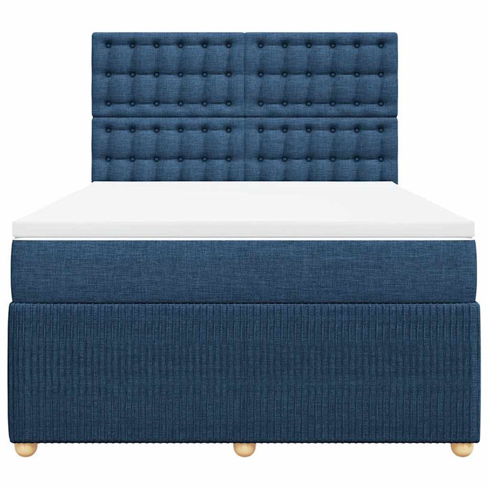 Pat continental cu saltea, albastru, 160x200cm, material textil - WALTI WALTI