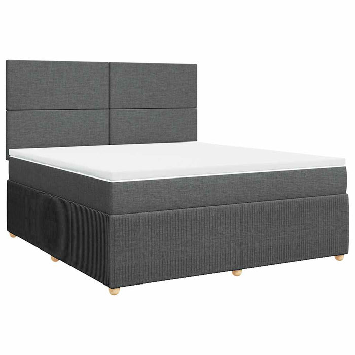 Pat box spring cu saltea, gri închis, 180x200 cm, textil - WALTI WALTI