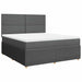 Pat box spring cu saltea, gri închis, 180x200 cm, textil - WALTI WALTI