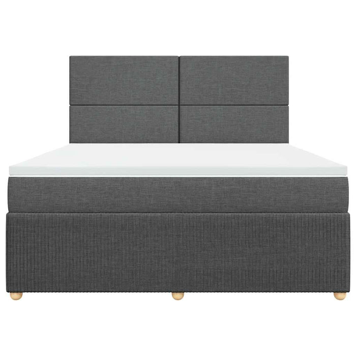 Pat box spring cu saltea, gri închis, 180x200 cm, textil - WALTI WALTI