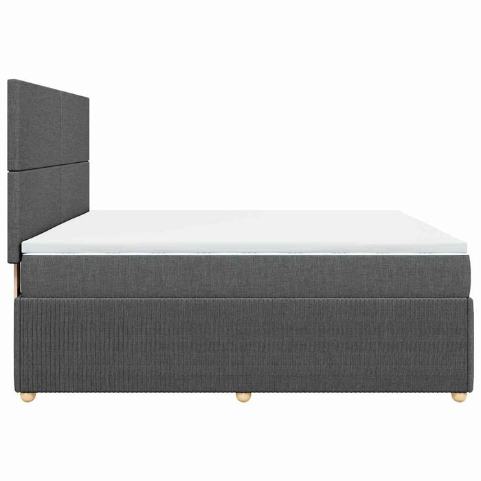 Pat box spring cu saltea, gri închis, 180x200 cm, textil - WALTI WALTI