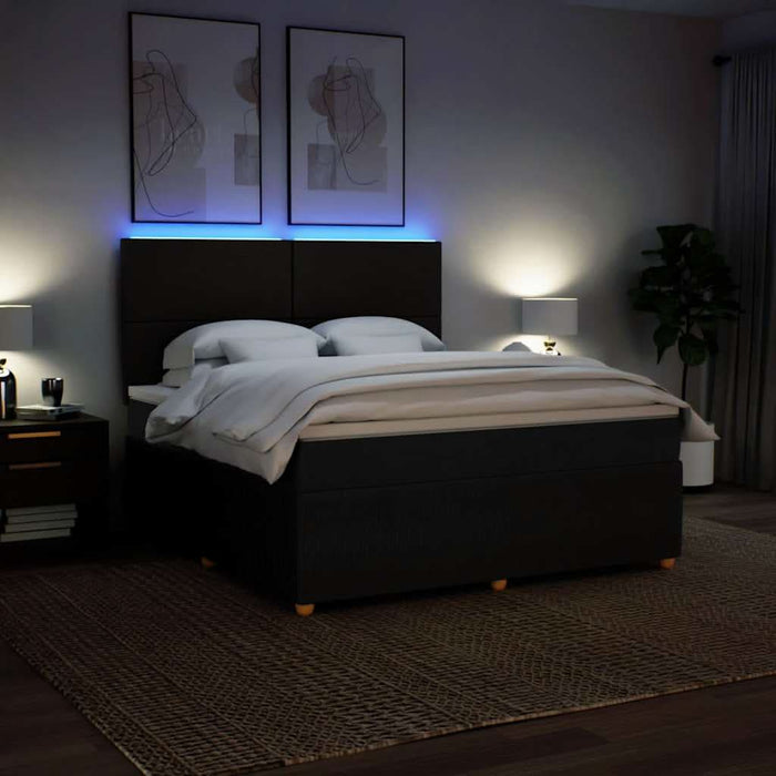 Pat box spring cu saltea, negru, 180x200 cm, catifea - WALTI WALTI