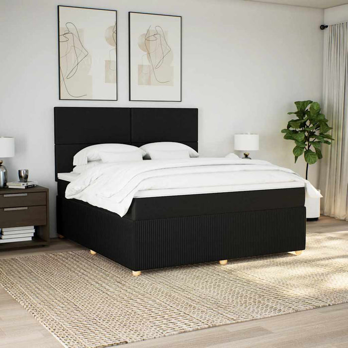 Pat box spring cu saltea, negru, 180x200 cm, catifea - WALTI WALTI