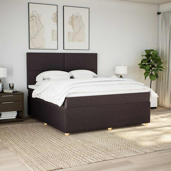 Pat continental cu saltea maro închis 180x200cm material textil - WALTI WALTI