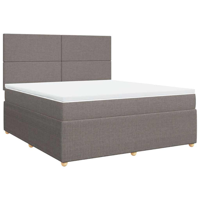 Pat continental cu saltea, gri taupe, 180x200 cm, textil - WALTI WALTI