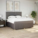 Pat continental cu saltea, gri taupe, 180x200 cm, textil - WALTI WALTI