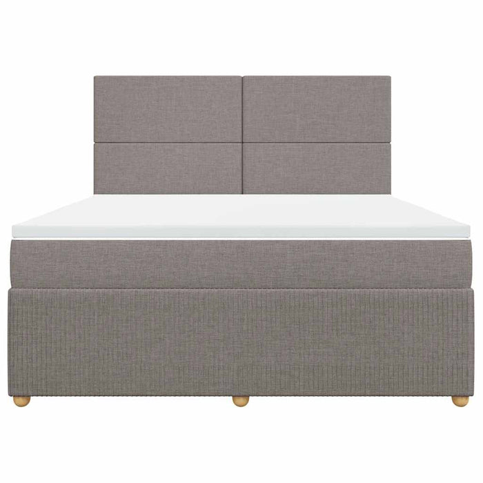 Pat continental cu saltea, gri taupe, 180x200 cm, textil - WALTI WALTI