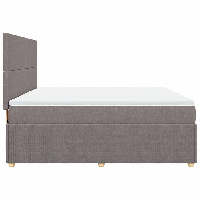 Pat continental cu saltea, gri taupe, 180x200 cm, textil - WALTI WALTI