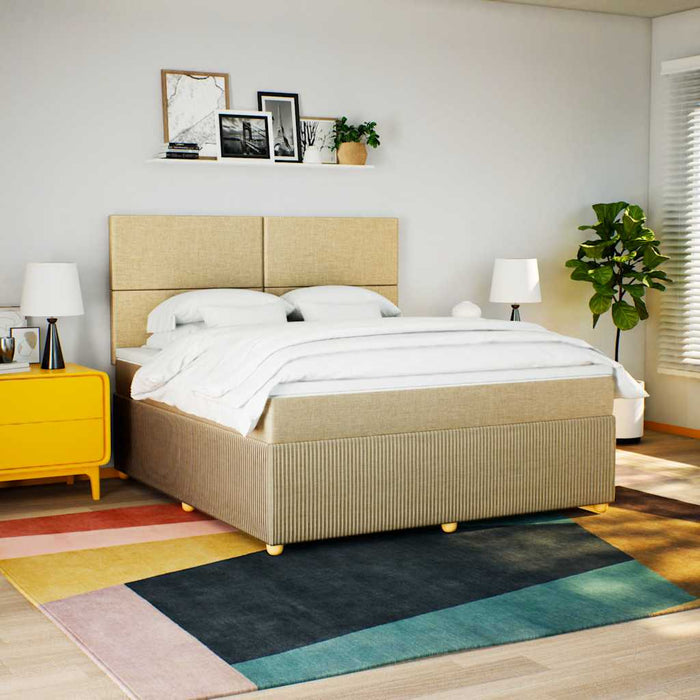 Pat continental cu saltea, crem, 180x200 cm, textil - WALTI WALTI