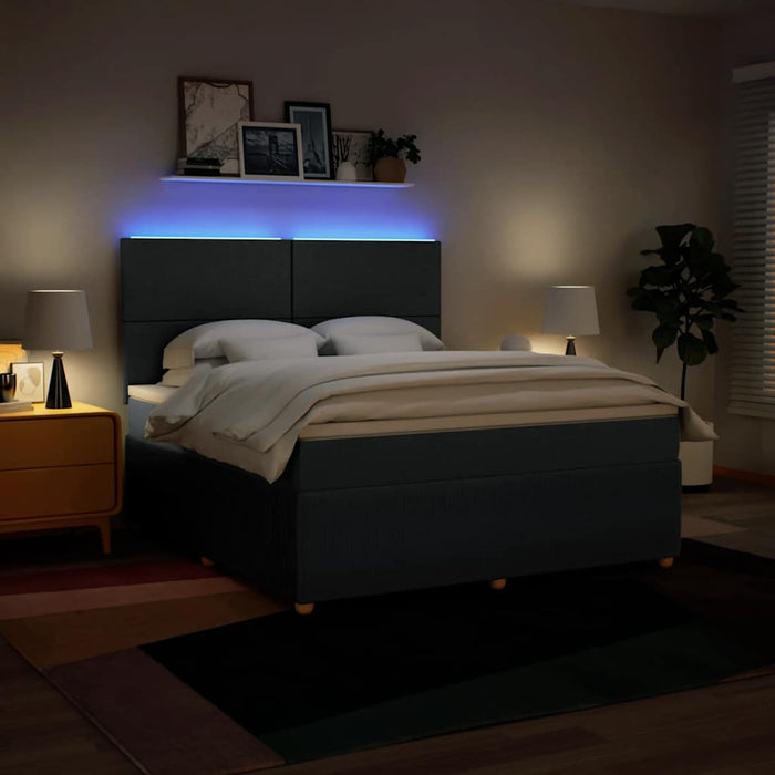 Pat box spring cu saltea, albastru, 180x200 cm, material textil - WALTI WALTI