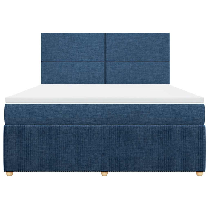 Pat box spring cu saltea, albastru, 180x200 cm, material textil - WALTI WALTI