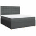 Pat box spring cu saltea, gri închis, 180x200 cm, textil - WALTI WALTI