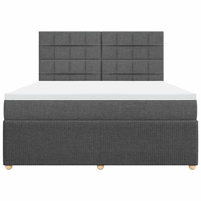 Pat box spring cu saltea, gri închis, 180x200 cm, textil - WALTI WALTI