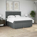 Pat box spring cu saltea, gri închis, 180x200 cm, textil - WALTI WALTI