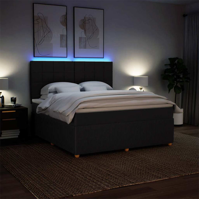 Pat box spring cu saltea, negru, 180x200 cm, catifea - WALTI WALTI