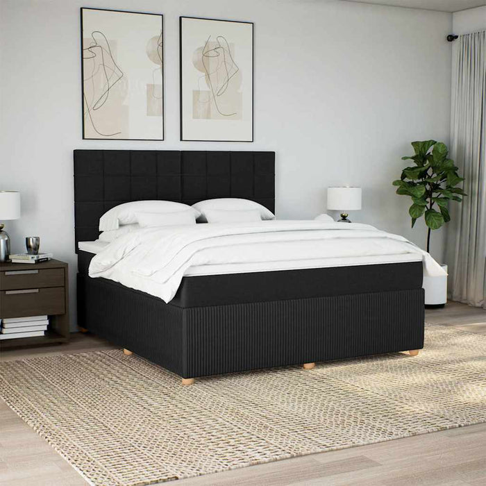Pat box spring cu saltea, negru, 180x200 cm, catifea - WALTI WALTI