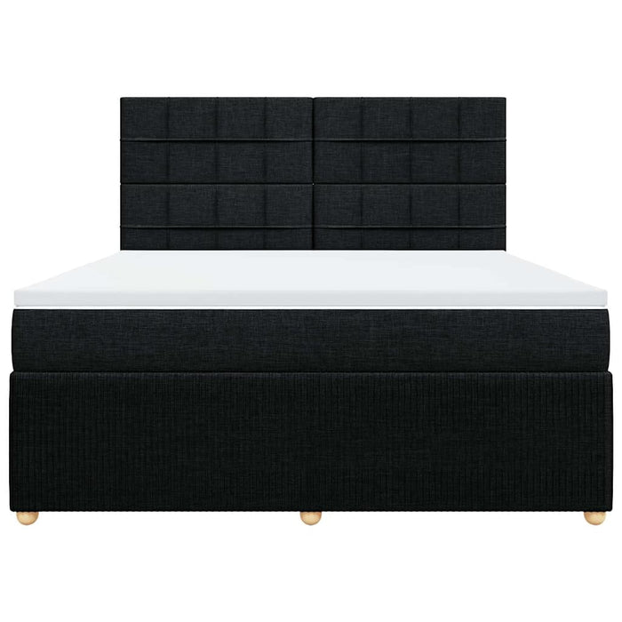 Pat box spring cu saltea, negru, 180x200 cm, catifea - WALTI WALTI