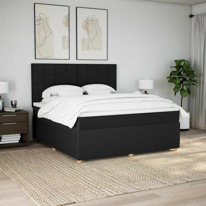 Pat box spring cu saltea, negru, 180x200 cm, catifea - WALTI WALTI