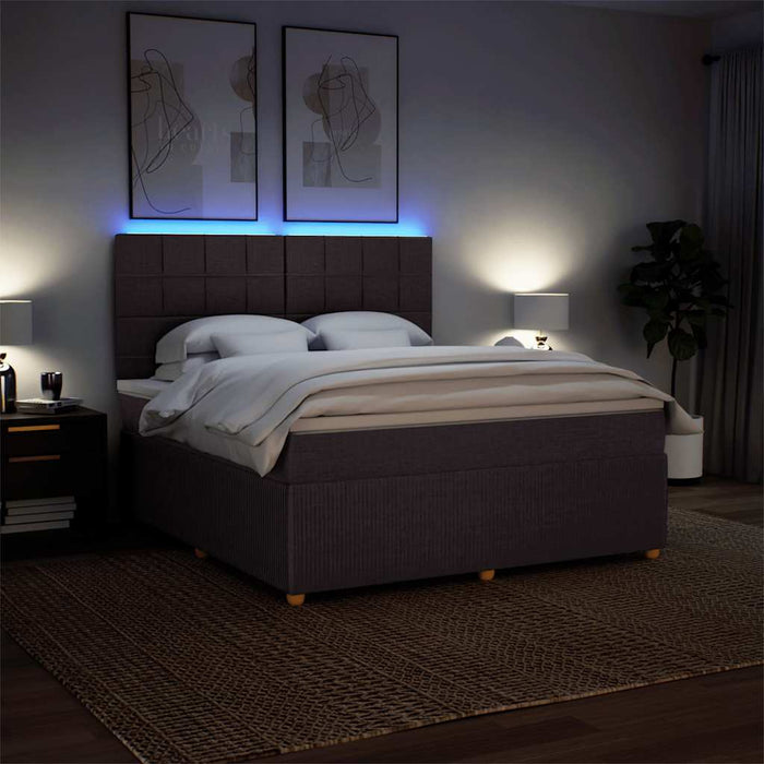 Pat continental cu saltea maro închis 180x200cm material textil - WALTI WALTI