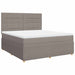 Pat continental cu saltea, gri taupe, 180x200 cm, textil - WALTI WALTI