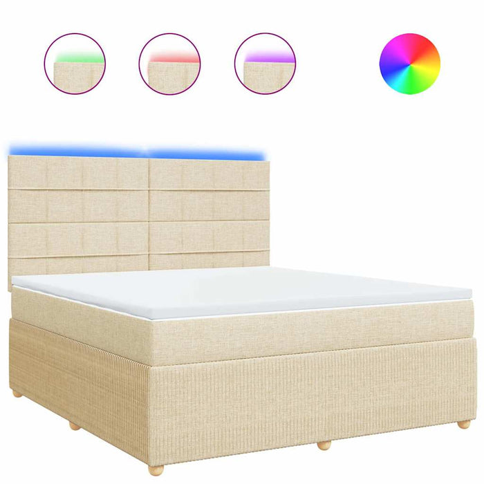 Pat continental cu saltea, crem, 180x200 cm, textil - WALTI WALTI
