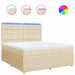 Pat continental cu saltea, crem, 180x200 cm, textil - WALTI WALTI