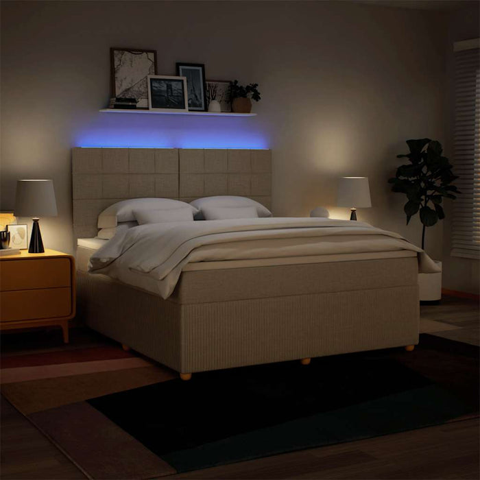 Pat continental cu saltea, crem, 180x200 cm, textil - WALTI WALTI