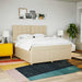 Pat continental cu saltea, crem, 180x200 cm, textil - WALTI WALTI