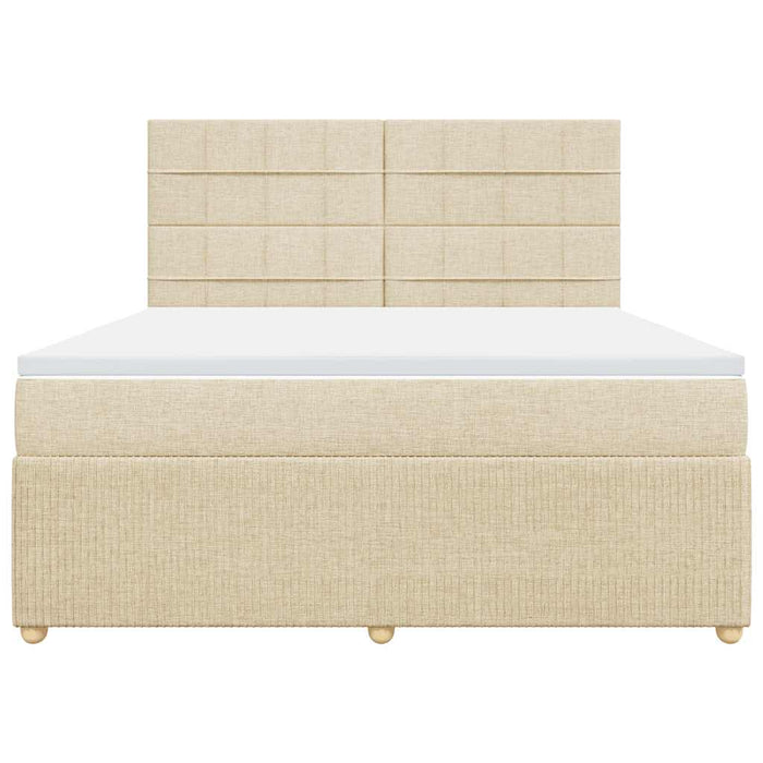 Pat continental cu saltea, crem, 180x200 cm, textil - WALTI WALTI