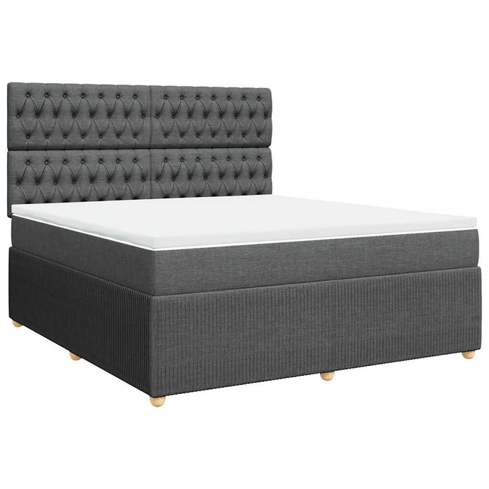 Pat box spring cu saltea, gri închis, 180x200 cm, textil - WALTI WALTI