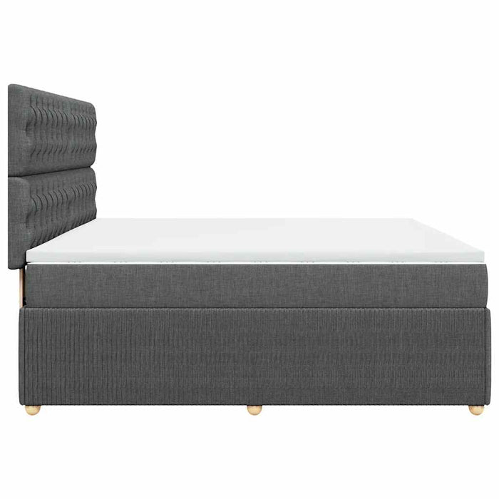 Pat box spring cu saltea, gri închis, 180x200 cm, textil - WALTI WALTI
