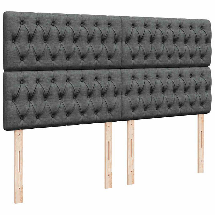 Pat box spring cu saltea, gri închis, 180x200 cm, textil - WALTI WALTI