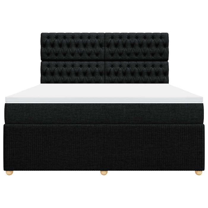 Pat box spring cu saltea, negru, 180x200 cm, catifea - WALTI WALTI