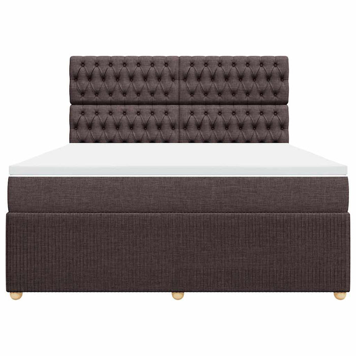 Pat continental cu saltea maro închis 180x200cm material textil - WALTI WALTI