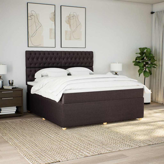 Pat continental cu saltea maro închis 180x200cm material textil - WALTI WALTI