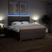 Pat continental cu saltea, gri taupe, 180x200 cm, textil - WALTI WALTI